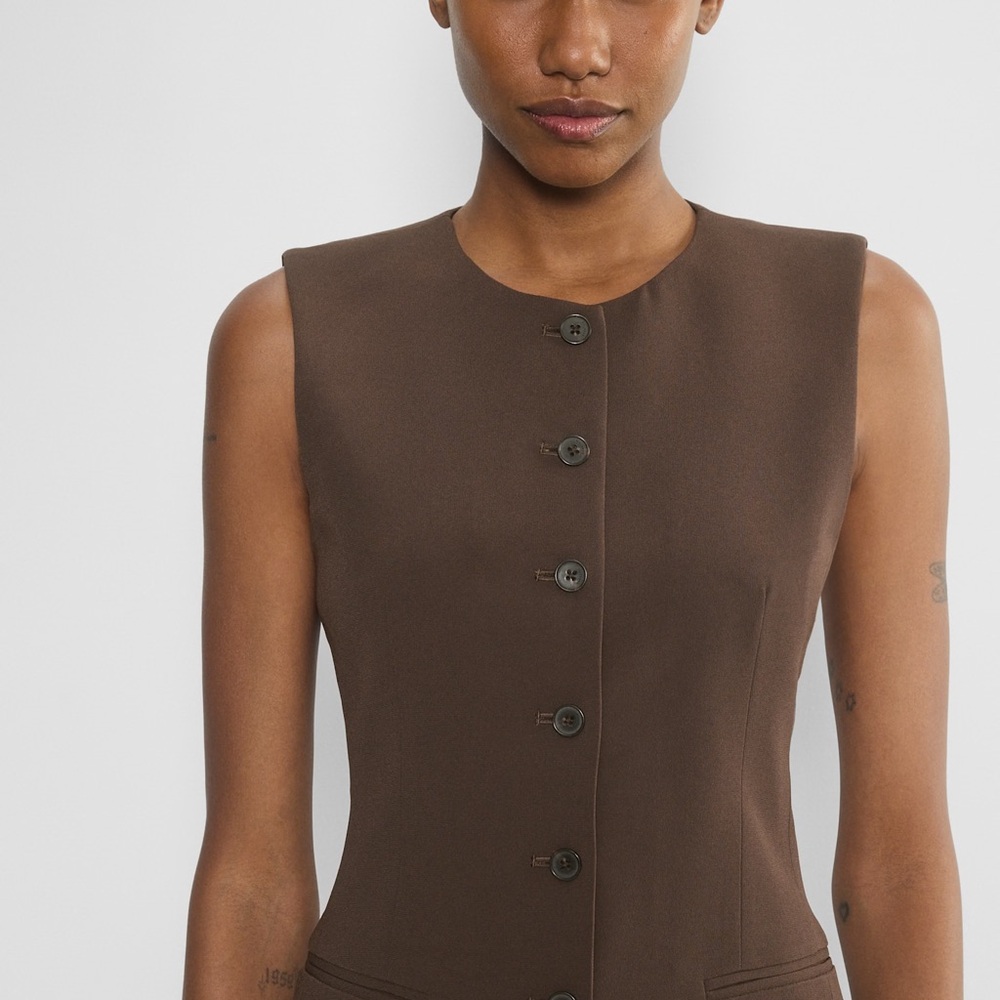 Aritzia Juris Vest Mocha Brown NWT Size 8 - Picture 7 of 7